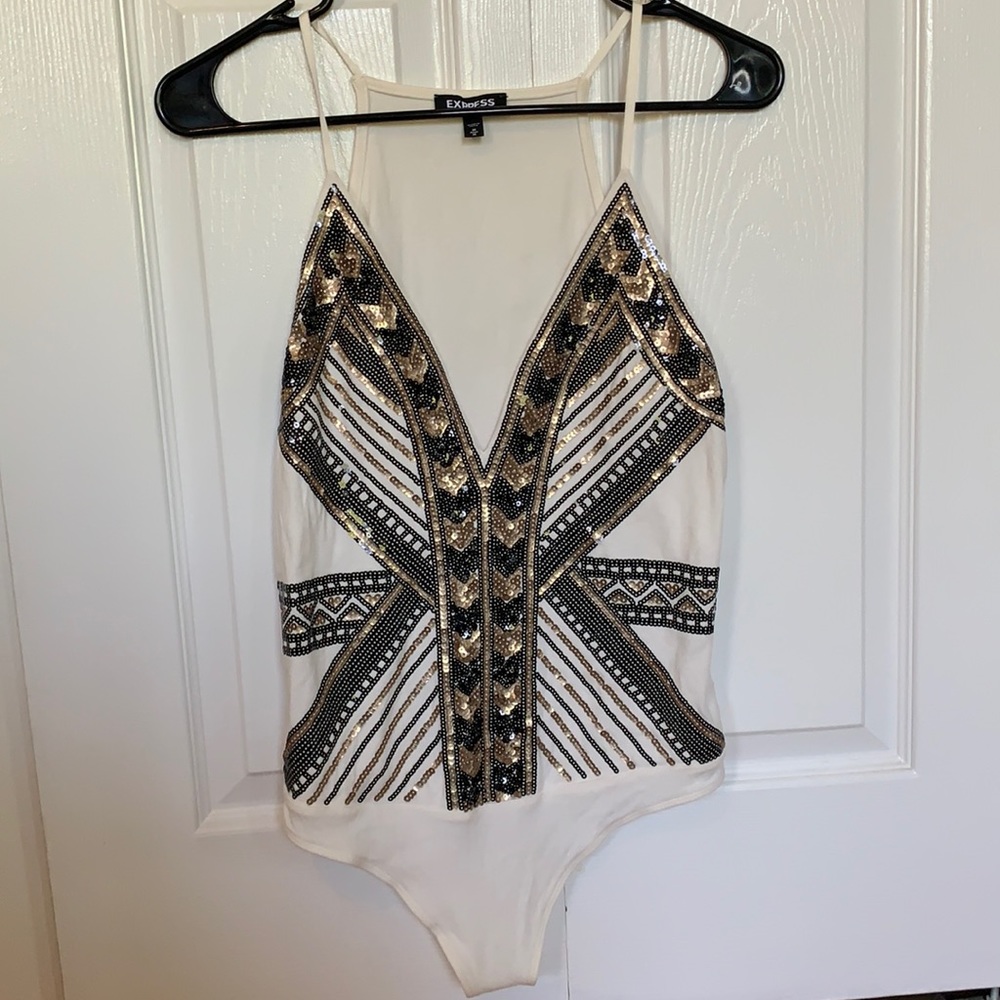 Express sequin body suit